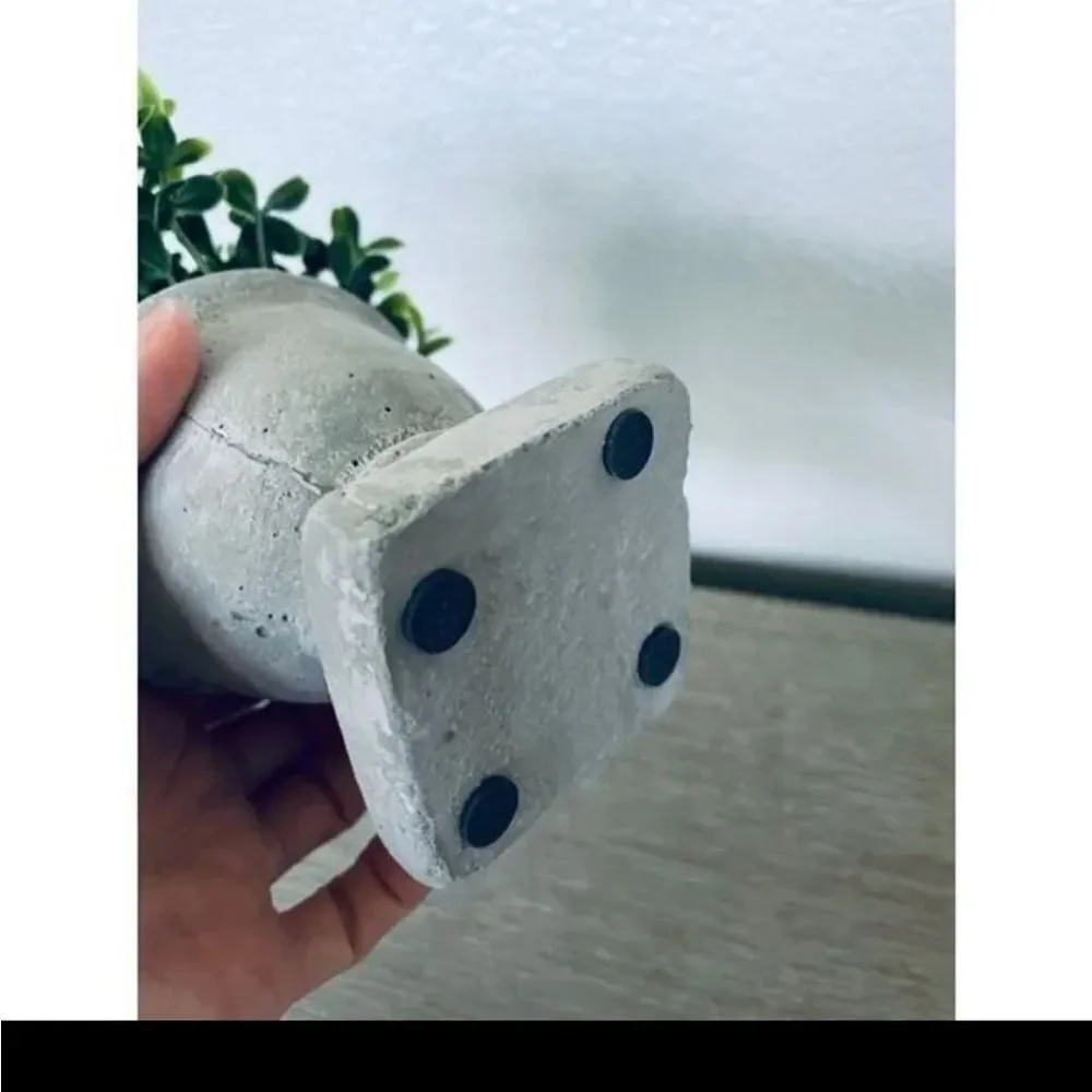 Eucalyptus Greenery Plant Gray Planter Pot